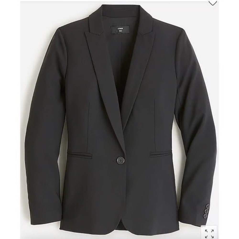 NWT NEW J. Crew parke blazer Italian wool one button charcoal grey size 12‎